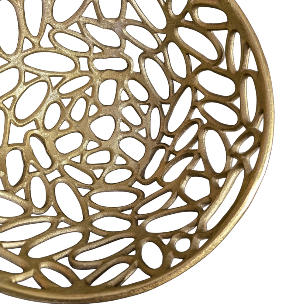 Decorative Contemporary Gold Painted Bowl Shiny Metallic Colored Bowl Home Decor - Picture 11 of 13